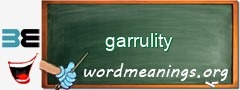 WordMeaning blackboard for garrulity